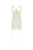 Ivory viscose blend mini dress