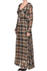 Checked print silk dress