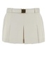 Miu Miu Low-Rise Logo-Buckle Pleated Mini Skirt