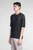 T-shirt In Black Linen