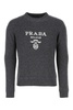 Prada Intarsia Logo Knit Crew-Neck Sweater