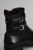 Sahni Horse Flat Ankle Boots In Black Leather