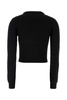 Miu Miu Logo Embellished Cropped Knit Sweater