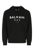 Black Hoodie with Contrasting Logo Print in Cotton Man