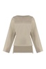 BOTTEGA VENETA Beige Cotton and Silk Poplin Top with Asymmetrical Hem and Ties