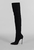 Blade High Heels Boots In Black Suede