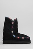 Eskimo 24 Low Heels Ankle Boots In Black Suede