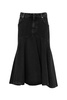 Black Denim Midi Skirt