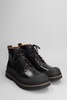 Prescott Combat Boots In Dark Brown Leather