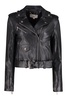 Cropped leather Moto jacket