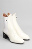 Low Heels Ankle Boots In White Leather