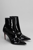 Sporty Kate Booty High Heels Ankle Boots In Black Patent Leather