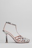 Lidia Sandals In Silver Leather