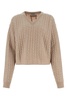 Miu Miu Woman Sand Cashmere Sweater