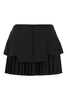 Black Stretch Polyester Blend Mini Skirt