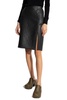 Intrecciato Leather Pencil Skirt