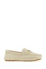 Miu Miu Woman Ivory Suede Loafers