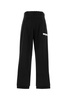 Palm Angels Man Black Cotton Wide-Leg Pant