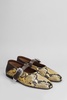 Ballerina Buckle Ballet Flats In Python Print Leather