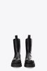 Woman Leather Chelsea Boot Black leather calf-high chelsea boots with chunky sole