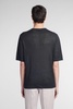 T-shirt In Black Linen