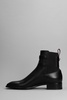 Sahni Horse Flat Ankle Boots In Black Leather