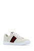 GUCCI Vintage-Inspired Screener Sneakers in White Leather with Iconic Stripes