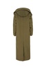 Military Green Long Parka with Removable Hood