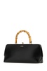 Black Leather Small Goji Bamboo Handbag