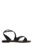 JIMMY CHOO Ayla Flat Sandals - Women's Black Leather Sculpted Strap Sandals for FW24