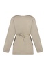 BOTTEGA VENETA Beige Cotton and Silk Poplin Top with Asymmetrical Hem and Ties