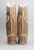 Logo Tall Boot Low Heels Boots In Leather Color Suede