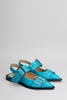 Ballet Flats In Cyan Polyester