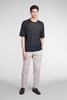 T-shirt In Black Linen