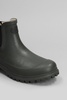 798 Rubber Boots Mid Low Heels Ankle Boots In Green Rubber/plasic