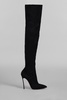 Blade High Heels Boots In Black Suede