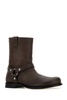 Dark Brown Leather Campo Biker Boots