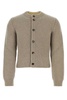 Bottega Veneta Man Dove Grey Wool Blend Cardigan