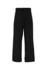 Palm Angels Man Black Cotton Wide-Leg Pant