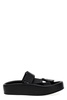 Black Webbing Slip-On Platform Sandals