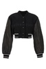 Varsity logo-embellished cropped wool-blend jacket