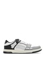 'skel Top Low' Grey And Black Bi-color Sneakers With Skeleton Patch In Leather Man