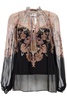 ZIMMERMANN Billowing Floral Blouse with Puffball Sleeves (Sizes 0-4)