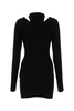 Black stretch viscose blend mini dress