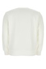 White cotton Script Embroidery Sweatshirt