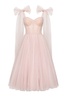 Misty Rose Sparkly off-the-shoulder tulle dress