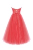 Coral tender midi tulle dress