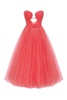 Coral tender midi tulle dress