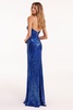 Electric blue maxi dress covered in sequins