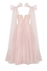 Misty Rose Sparkly off-the-shoulder tulle dress